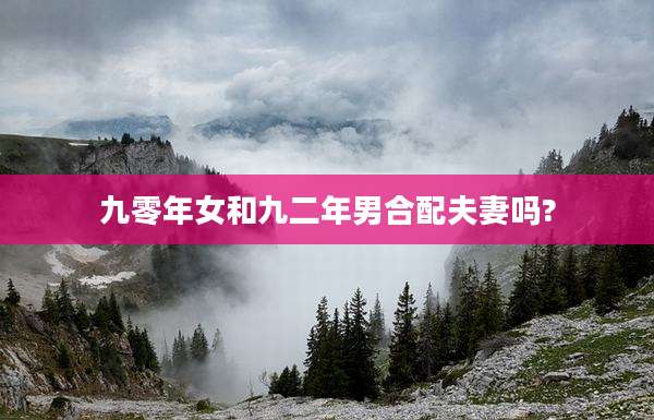 九零年女和九二年男合配夫妻吗?