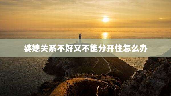 婆媳关系不好又不能分开住怎么办