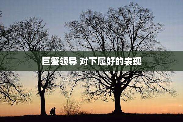 巨蟹领导 对下属好的表现
