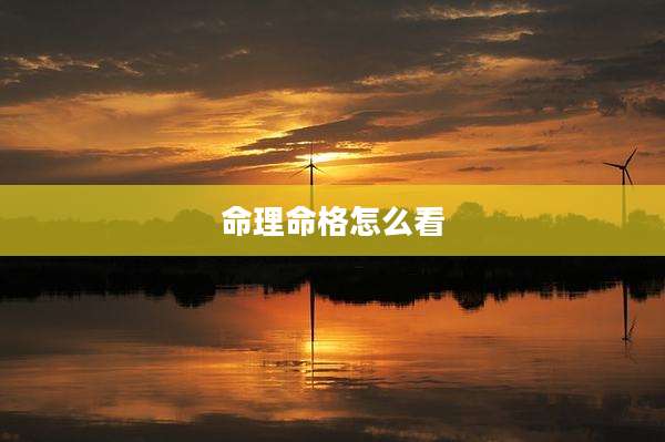 命理命格怎么看