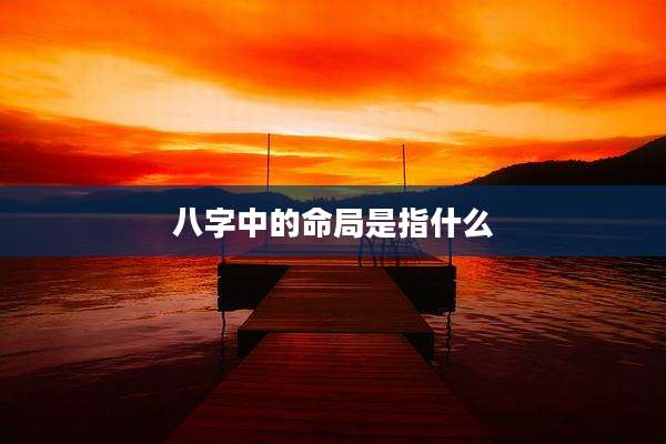 八字中的命局是指什么