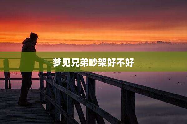 梦见兄弟吵架好不好