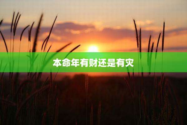 本命年有财还是有灾
