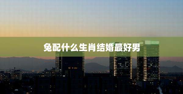 兔配什么生肖结婚最好男