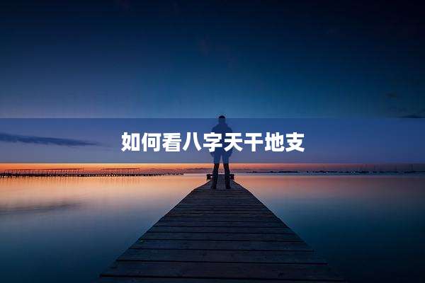 如何看八字天干地支