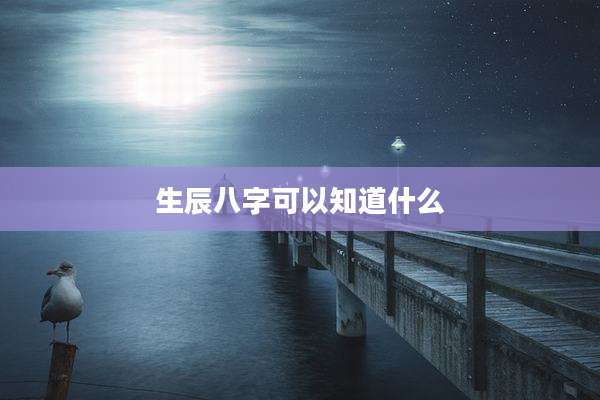 生辰八字可以知道什么