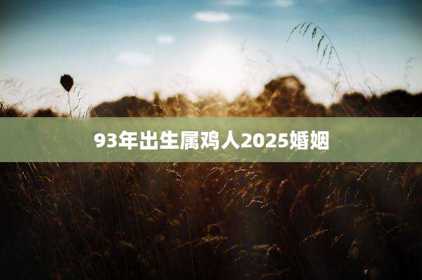 93年出生属鸡人2025婚姻