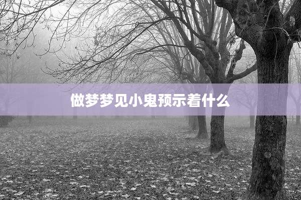 做梦梦见小鬼预示着什么
