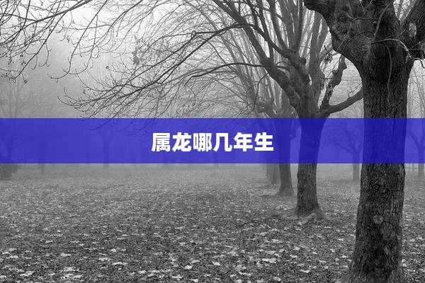 属龙哪几年生
