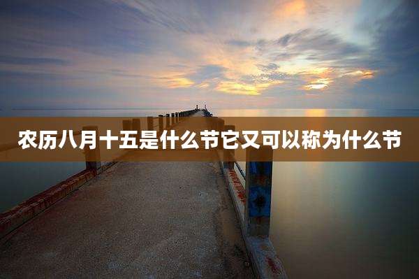 农历八月十五是什么节它又可以称为什么节
