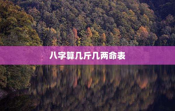 八字算几斤几两命表