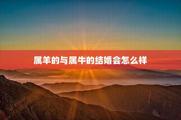 属羊的与属牛的结婚会怎么样