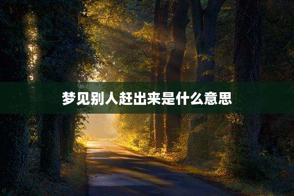 梦见别人赶出来是什么意思