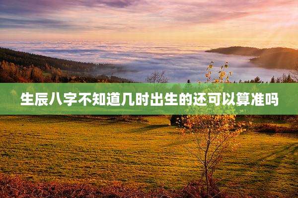 生辰八字不知道几时出生的还可以算准吗