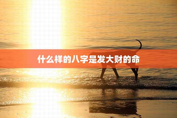 什么样的八字是发大财的命