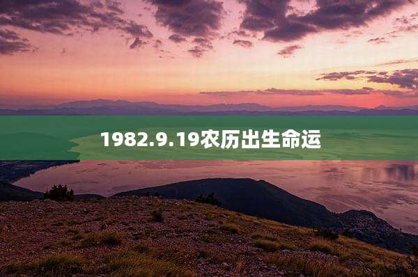 1982.9.19农历出生命运