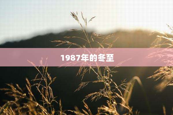 1987年的冬至