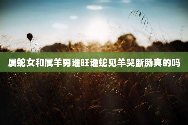 属蛇女和属羊男谁旺谁蛇见羊哭断肠真的吗