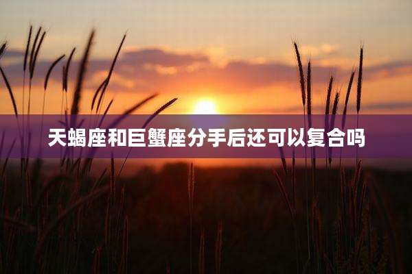 天蝎座和巨蟹座分手后还可以复合吗