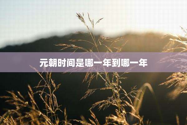 元朝时间是哪一年到哪一年