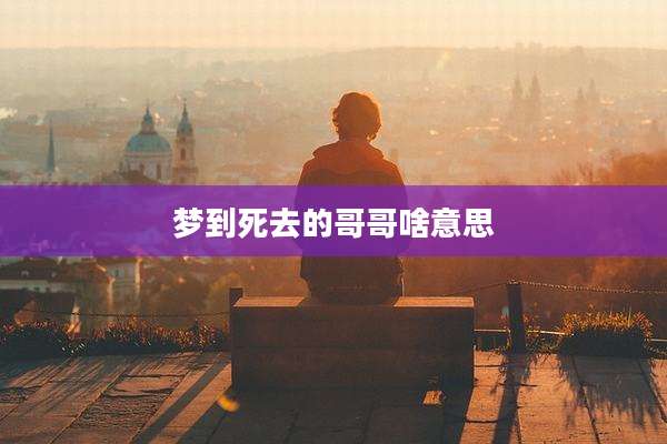 梦到死去的哥哥啥意思