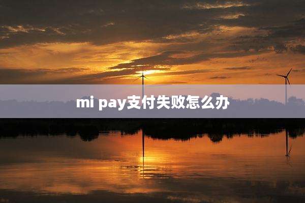 mi pay支付失败怎么办
