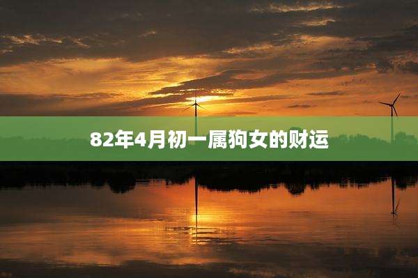 82年4月初一属狗女的财运