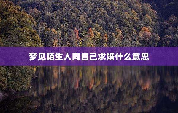 梦见陌生人向自己求婚什么意思