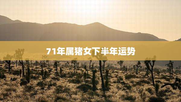 71年属猪女下半年运势