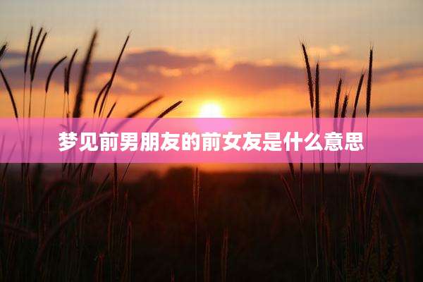 梦见前男朋友的前女友是什么意思