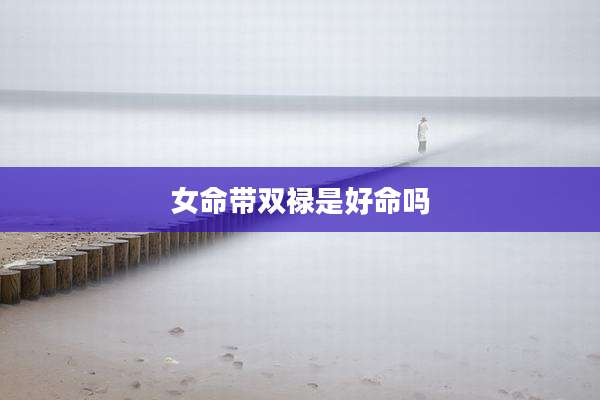 女命带双禄是好命吗
