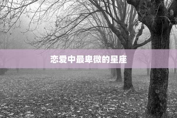 恋爱中最卑微的星座