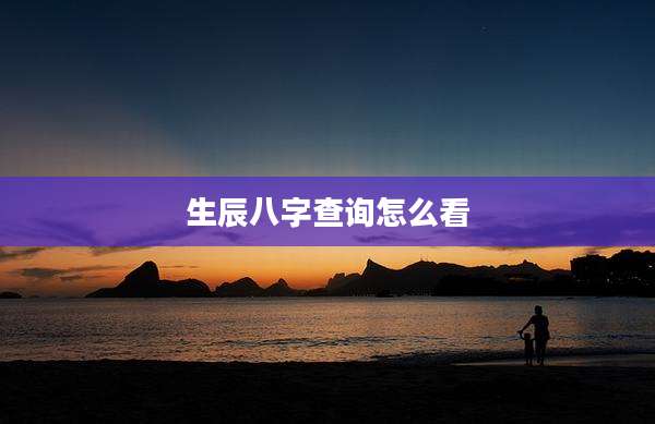 生辰八字查询怎么看