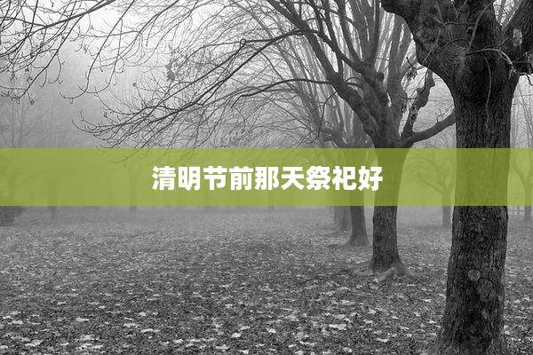 清明节前那天祭祀好