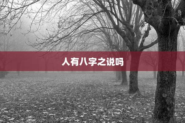 人有八字之说吗