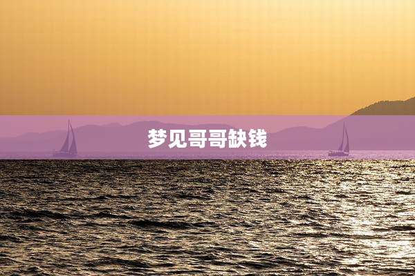 梦见哥哥缺钱