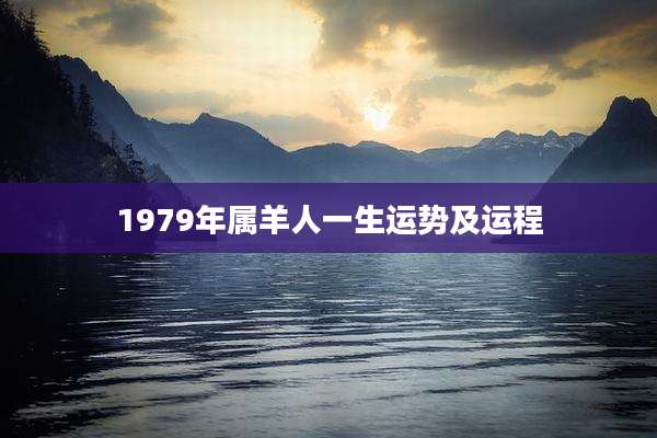 1979年属羊人一生运势及运程
