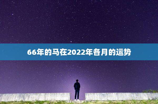 66年的马在2022年各月的运势