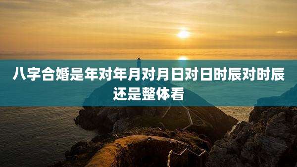 八字合婚是年对年月对月日对日时辰对时辰还是整体看