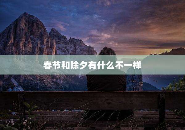 春节和除夕有什么不一样