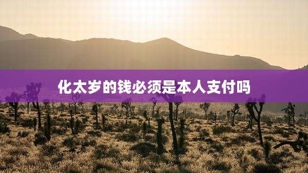 化太岁的钱必须是本人支付吗