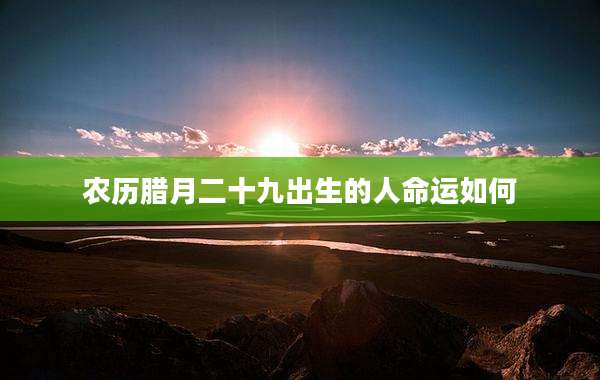 农历腊月二十九出生的人命运如何
