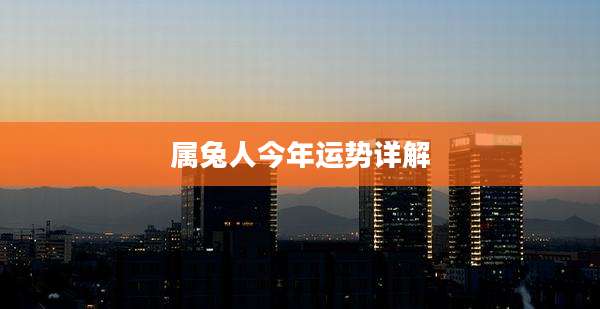 属兔人今年运势详解