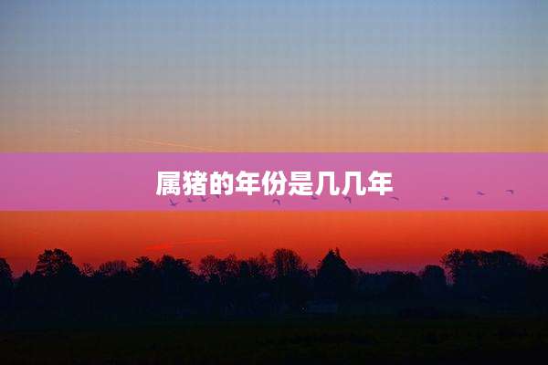 属猪的年份是几几年