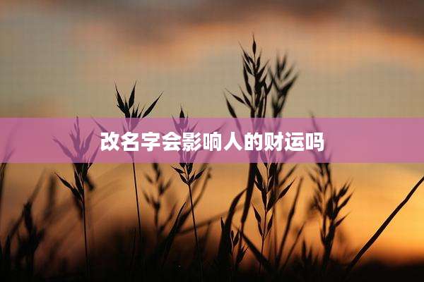 改名字会影响人的财运吗