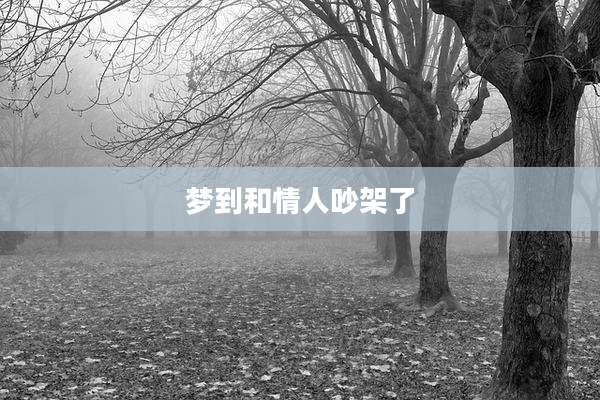 梦到和情人吵架了