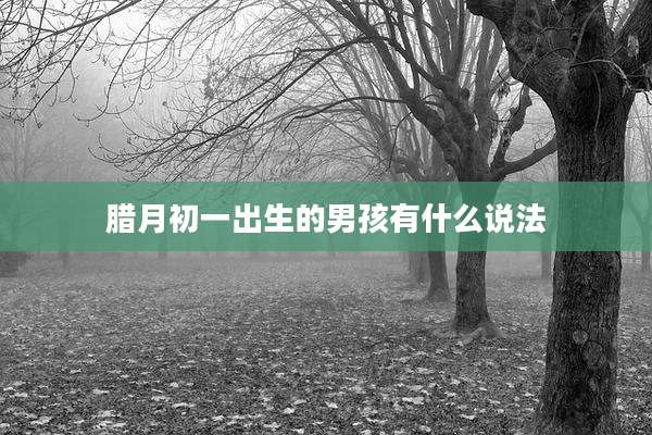 腊月初一出生的男孩有什么说法