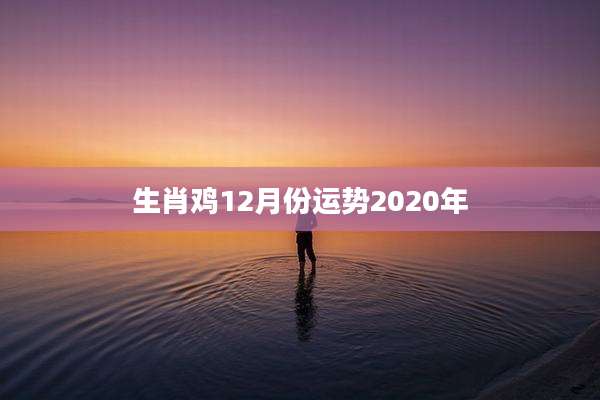 生肖鸡12月份运势2020年