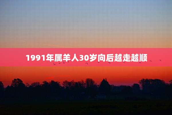 1991年属羊人30岁向后越走越顺