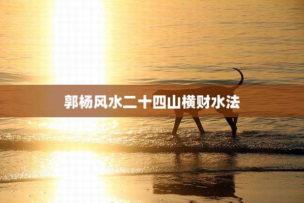 郭杨风水二十四山横财水法